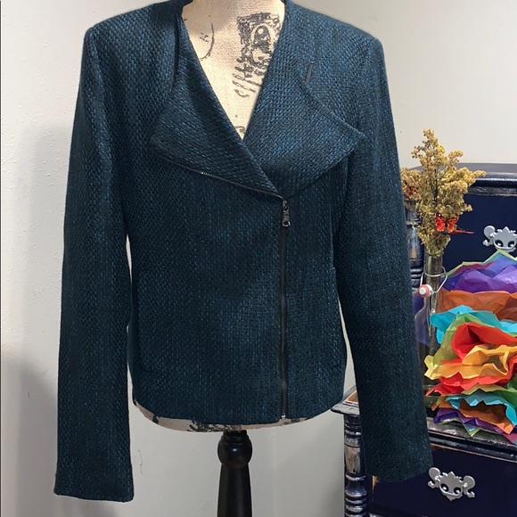 Banana Republic Jackets & Blazers - NWOT Banana Republic Navy & Turquoise Tweed Blazer